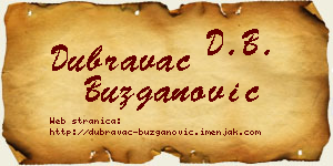 Dubravac Buzganović vizit kartica